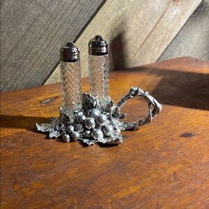 Silver Grape Design Salt and Pepper Set Arthur Court